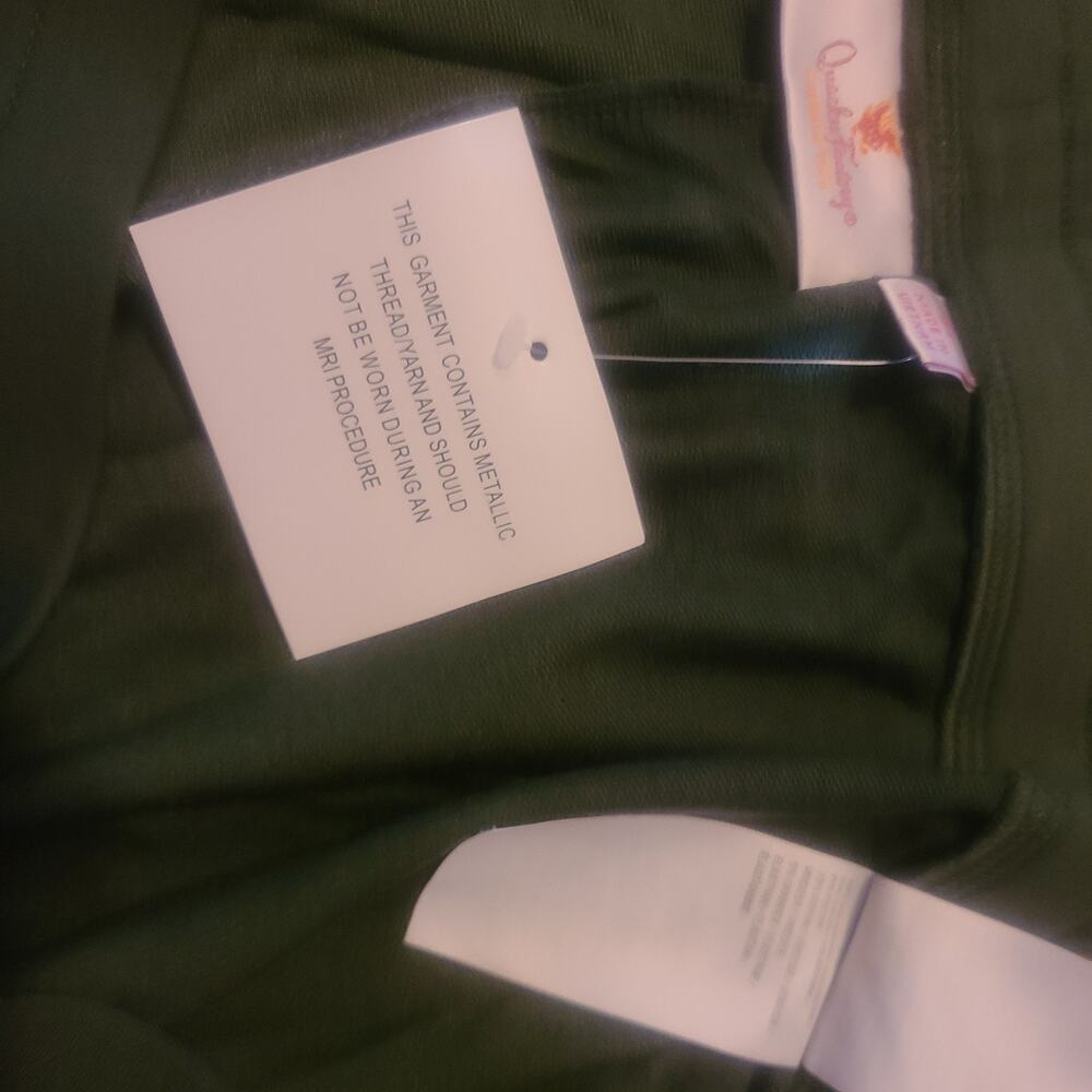 Quacker Factory Womens 2X Green Jogger Pants New Soft Pull On Metallic Strip - Picture 7 of 7